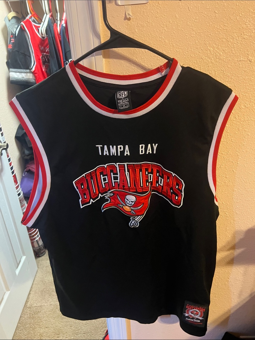 NFL Tampa Bay Buccaneers Black Red Sleeveless Team Tank